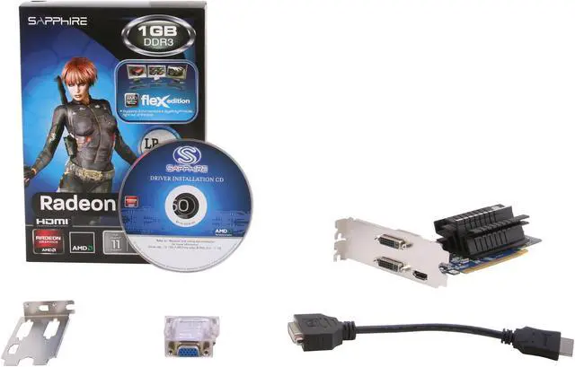 Alt view image 5 of 5 - SAPPHIRE FleX Radeon HD 6450 1GB DDR3 PCI Express 2.1 x16 Low Profile Ready Graphics Card 100322FLEX