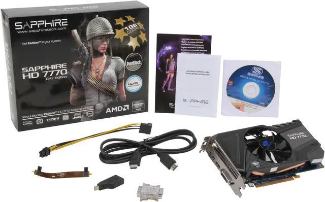 Alt view image 6 of 6 - SAPPHIRE Radeon HD 7770 GHz Edition OC 1GB 128-bit GDDR5 PCI Express 3.0 x16 HDCP Ready CrossFireX Support Video Card (11201-02-40G) w/ Accessories