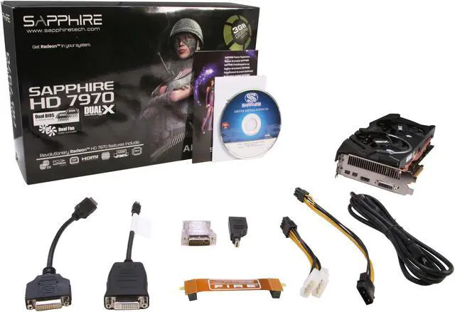 Alt view image 6 of 6 - SAPPHIRE Radeon HD 7970 OC 3GB 384-bit GDDR5 PCI Express 3.0 x16 HDCP Ready CrossFireX Support Video Card (11197-01-40G)