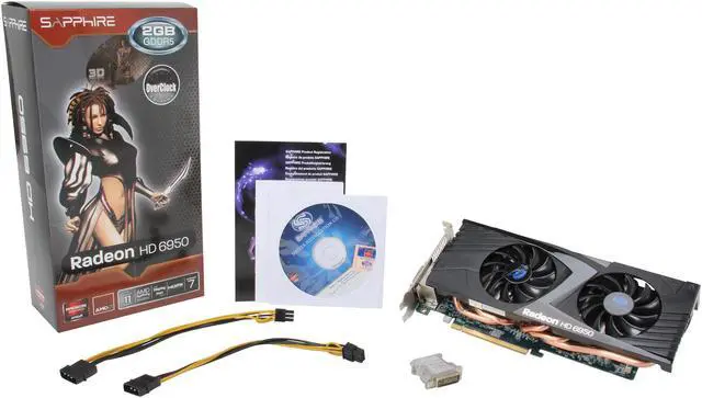 Alt view image 6 of 6 - SAPPHIRE Radeon HD 6950 2GB GDDR5 PCI Express 2.1 x16 CrossFireX Support Graphics Card 11188-22-20G