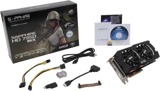 Alt view image 6 of 6 - SAPPHIRE Radeon HD 7950 3GB GDDR5 PCI Express 3.0 x16 CrossFireX Support Graphics Card 100352SR