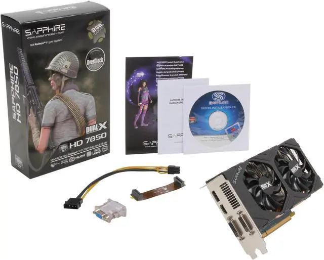 Alt view image 6 of 6 - SAPPHIRE Radeon HD 7850 2GB GDDR5 PCI Express 3.0 x16 CrossFireX Support Graphics Card 100355OCL