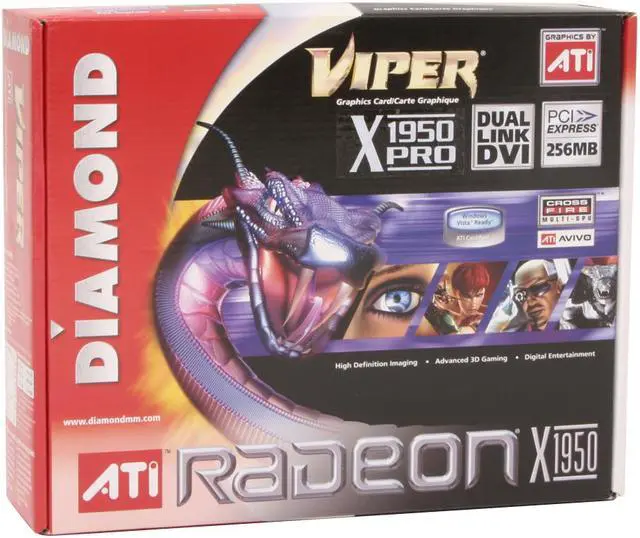 Alt view image 7 of 7 - DIAMOND Viper Radeon X1950PRO 256MB GDDR3 PCI Express x16 CrossFireX Support Graphics Card X1950PRO256PCIE