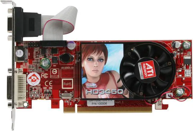 Alt view image 3 of 7 - DIAMOND Radeon HD 3450 512MB GDDR2 PCI Express 2.0 x16 Low Profile Ready Graphics Card 3450PE512SB