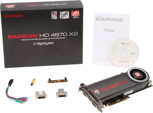 Alt view image 6 of 6 - DIAMOND Radeon HD 4870 X2 2GB GDDR5 PCI Express 2.0 x16 CrossFireX Support Graphics Card 4870X2PE52G