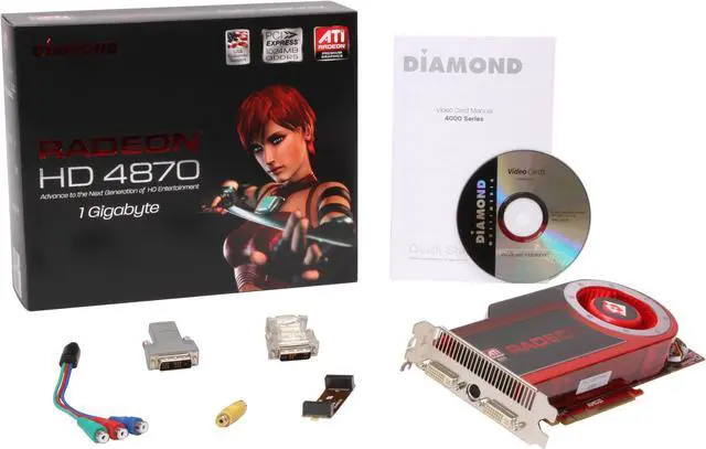 Alt view image 6 of 6 - DIAMOND Radeon HD 4870 1GB GDDR5 PCI Express 2.0 x16 CrossFireX Support Graphics Card 4870PE51G