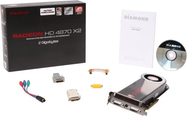 Alt view image 6 of 6 - DIAMOND Radeon HD 4870 X2 2GB GDDR5 PCI Express 2.0 x16 CrossFireX Support Graphics Card 4870X2PE52GXOC