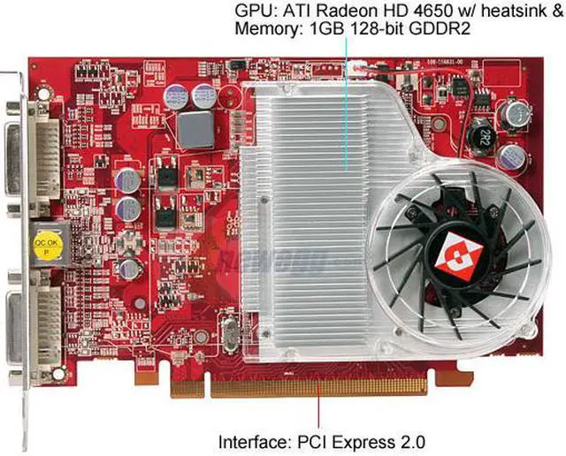 Alt view image 3 of 5 - DIAMOND Radeon HD 4650 1GB GDDR2 PCI Express 2.0 x16 CrossFireX Support Graphics Card 4650PE1G