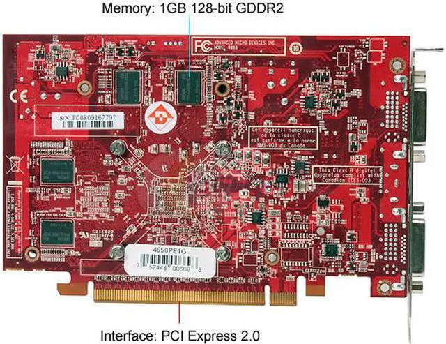 Alt view image 4 of 5 - DIAMOND Radeon HD 4650 1GB GDDR2 PCI Express 2.0 x16 CrossFireX Support Graphics Card 4650PE1G