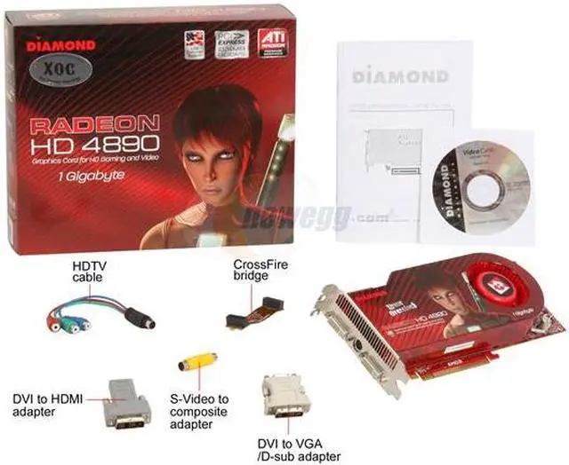 Alt view image 4 of 4 - DIAMOND Radeon HD 4890 1GB GDDR5 PCI Express 2.0 x16 CrossFireX Support Graphics Card 4890PE51GXOC