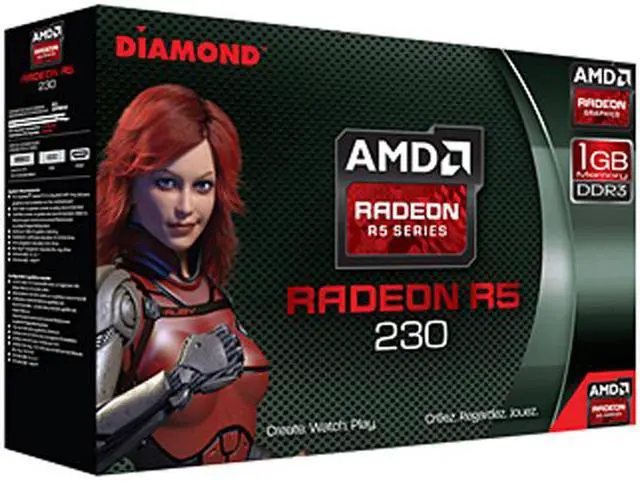 Alt view image 3 of 3 - DIAMOND Radeon R5 230 Graphic Card - 625 MHz Core - 1 GB DDR3 SDRAM - PCI Express 3.0 x16 - Full-height