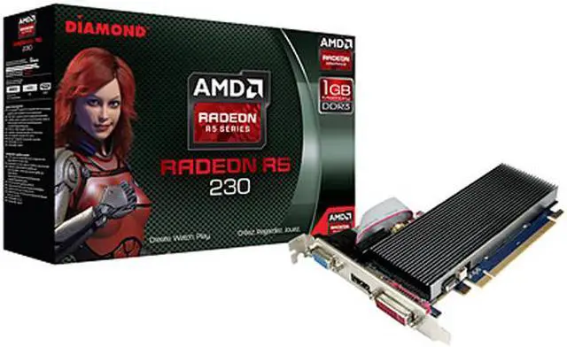 Alt view image 2 of 3 - DIAMOND Radeon R5 230 Graphic Card - 625 MHz Core - 1 GB DDR3 SDRAM - PCI Express 3.0 x16 - Full-height