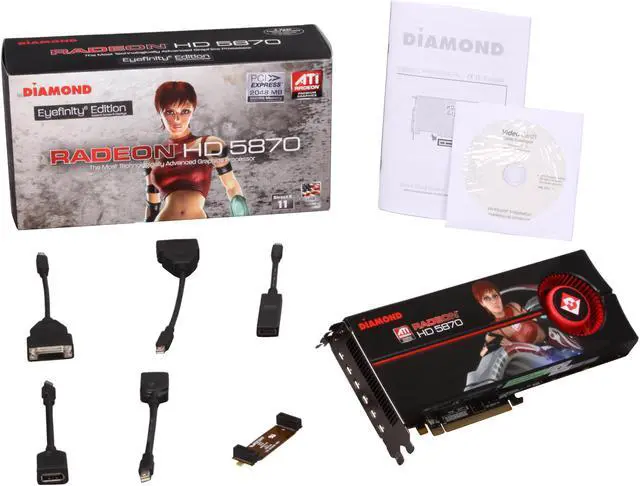 Alt view image 6 of 6 - DIAMOND Radeon HD 5870 (Cypress XT) 2GB GDDR5 PCI Express 2.0 x16 CrossFireX Support Graphics Card 5870PE52G