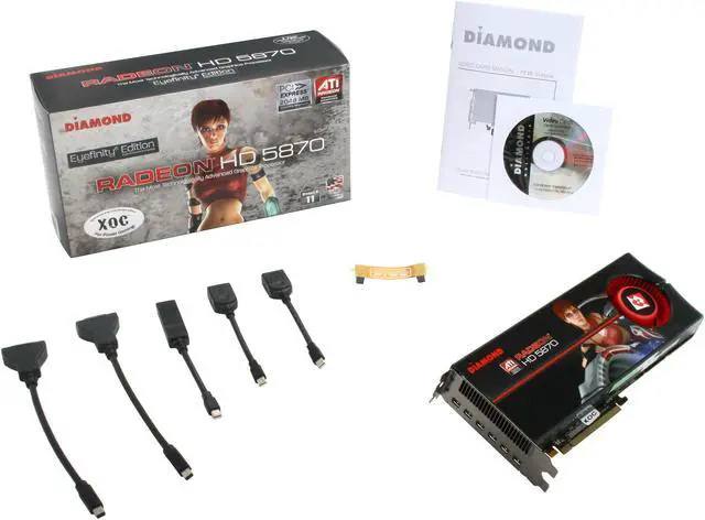 Alt view image 5 of 5 - DIAMOND Radeon HD 5870 2GB GDDR5 PCI Express 2.0 x16 CrossFireX Support Graphics Card 5870PE52GOC