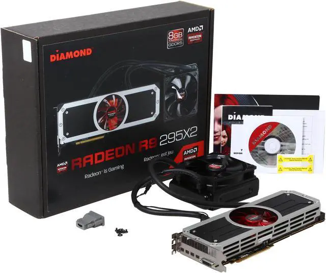 Alt view image 6 of 6 - DIAMOND Radeon R9 295x2 8GB PCI Express 3.0 x16 CrossFireX Support Graphics Card R9295X2D58G