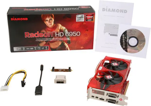 Alt view image 6 of 6 - DIAMOND Radeon HD 6950 2GB GDDR5 PCI Express 2.1 x16 CrossFireX Support Graphics Card 6950PE52G