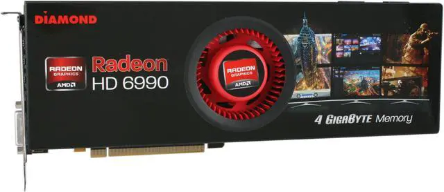 Alt view image 3 of 6 - DIAMOND Radeon HD 6990 4GB GDDR5 PCI Express 2.1 x16 CrossFireX Support Graphics Card 6990PE54G