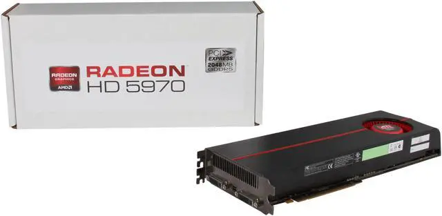 Alt view image 6 of 6 - DIAMOND Radeon HD 5970 2GB GDDR5 PCI Express 2.0 x16 CrossFireX Support Graphics Card A5970PE52G - OEM