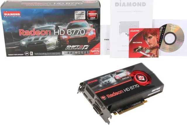 Alt view image 6 of 6 - DIAMOND Radeon HD 6770 1GB GDDR5 PCI Express 2.1 x16 CrossFireX Support Graphics Card 6770PE51GB