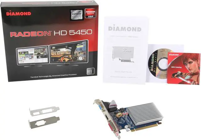 Alt view image 5 of 5 - DIAMOND Radeon HD 5450 1GB GDDR3 PCI Express 2.1 x16 CrossFireX Support Low Profile Graphics Card 5450PE31G