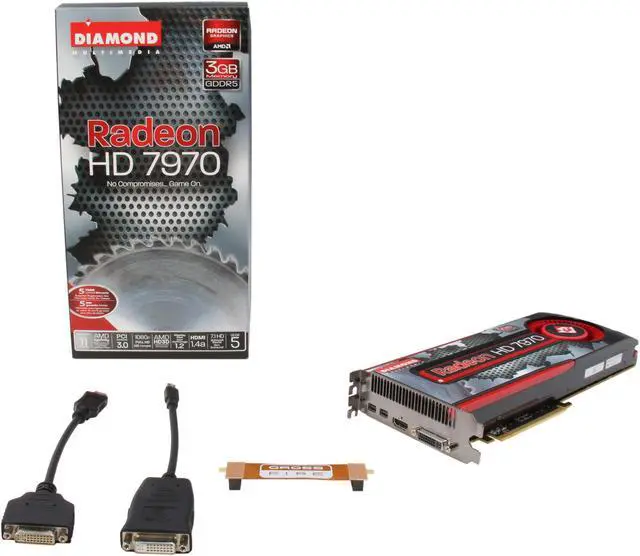 Alt view image 6 of 6 - DIAMOND Radeon HD 7970 3GB GDDR5 PCI Express 3.0 x16 CrossFireX Support Graphics Card 7970PE53G