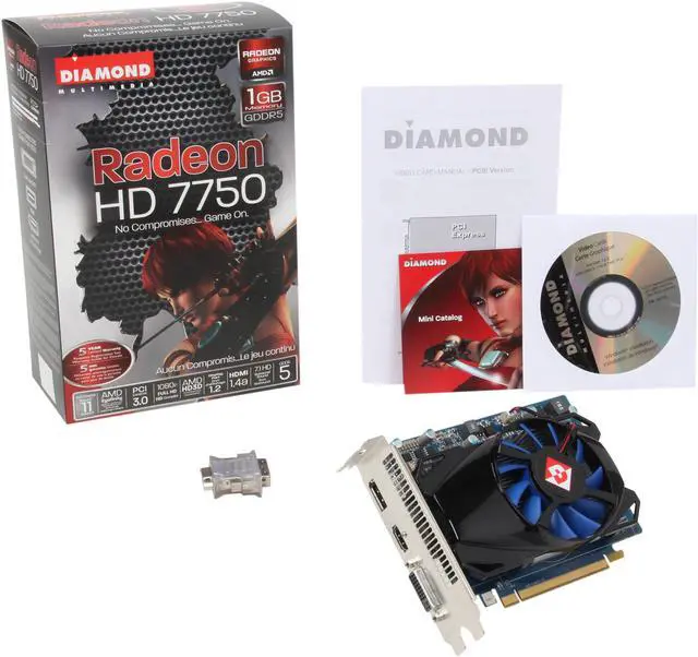 Alt view image 5 of 5 - DIAMOND Radeon HD 7750 1GB GDDR5 PCI Express 3.0 x16 CrossFireX Support Graphics Card 7750PE51G