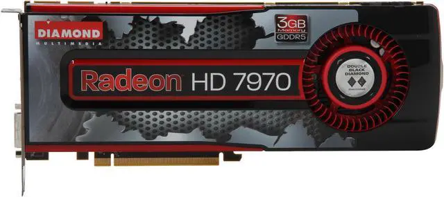 Alt view image 3 of 6 - DIAMOND 7970PE53GDD Double Black Diamond Edition Overclocked Radeon HD 7970 3GB 384-bit GDDR5 PCI Express 3.0 x16 HDCP Ready CrossFireX Support Video Card