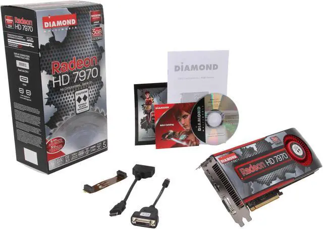 Alt view image 6 of 6 - DIAMOND 7970PE53GDD Double Black Diamond Edition Overclocked Radeon HD 7970 3GB 384-bit GDDR5 PCI Express 3.0 x16 HDCP Ready CrossFireX Support Video Card