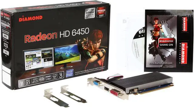 Alt view image 5 of 5 - DIAMOND Radeon HD 6450 1GB GDDR3 PCI Express 2.1 x16 Graphics Card 6450PE31GSS