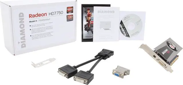 Alt view image 5 of 5 - DIAMOND Radeon HD 7750 1GB GDDR5 PCI Express 3.0 x16 CrossFireX Support Low Profile Half-Height Graphics Card 7750PE51GLP