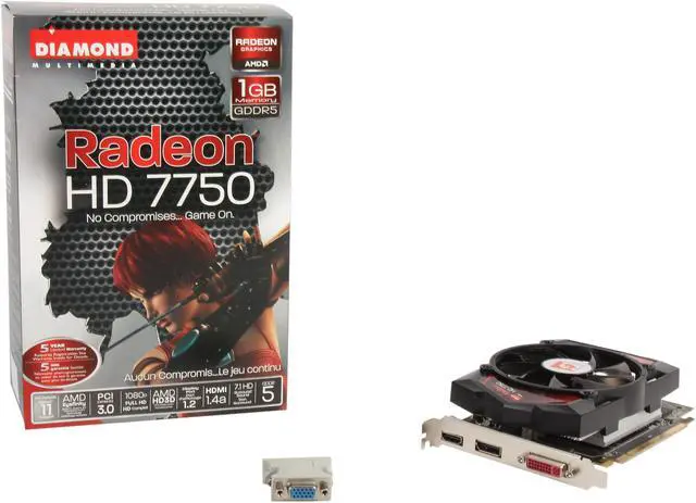 Alt view image 5 of 5 - DIAMOND Radeon HD 7750 1GB GDDR5 PCI Express 3.0 x16 CrossFireX Support Graphics Card 7750PE51GV