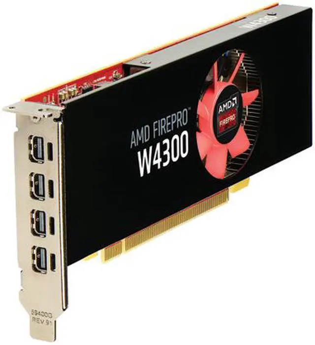 Alt view image 4 of 5 - AMD FirePro W4300 100-505973 4GB 128-bit GDDR5 PCI Express 3.0 x16 Low-profile design fits SFF and full-size ATX chassis Graphics Card