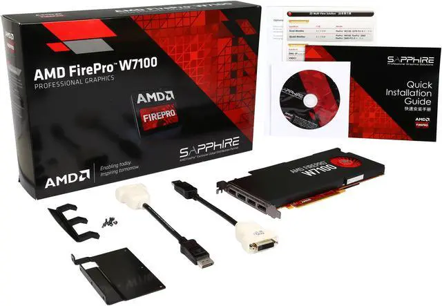 Alt view image 6 of 6 - AMD FirePro W7100 100-505975 8GB 256-bit GDDR5 PCI Express 3.0 x16 CrossFire Supported Full height/full length Graphics Card