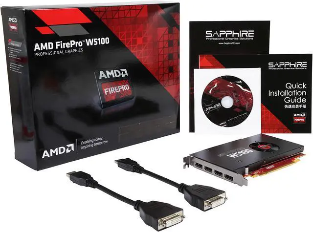 Alt view image 6 of 5 - AMD FirePro W5100 100-505974 4GB 128-bit GDDR5 PCI Express 3.0 x16 Graphics Card
