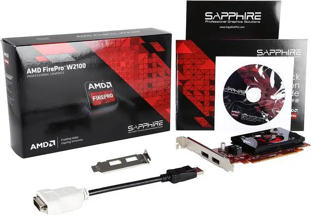 Alt view image 6 of 5 - AMD FirePro W2100 100-505980 2GB 128-bit DDR3 PCI Express 3.0 x8 Low Profile Graphics Card