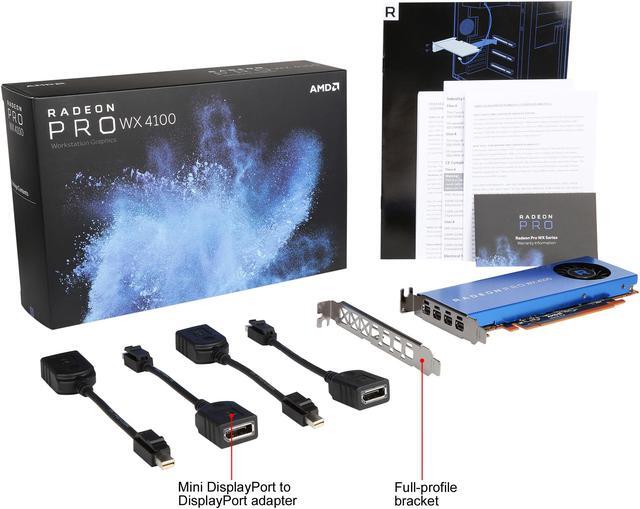Alt view image 5 of 5 - Radeon Pro WX 4100 100-506008 4GB 128-bit GDDR5 Low Profile Workstation Video Card