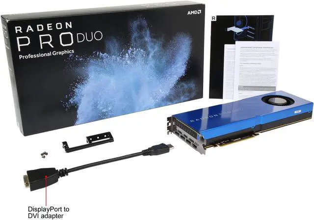 Alt view image 6 of 6 - Radeon Pro Duo 100-506048 32GB (16GB per GPU) GDDR5 CrossFire Supported Full-Height/Full-Length Workstation Video Card