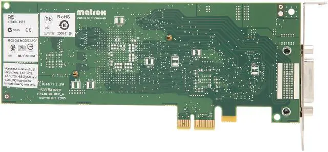 Alt view image 4 of 5 - Matrox G550 G55-MDDE32LPDF 32MB PCI Express x1 Low Profile Graphics Card
