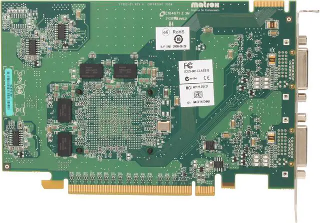 Alt view image 4 of 5 - Matrox M9125 M9125-E512F 512MB GDDR2 PCI Express x16 Graphics Card