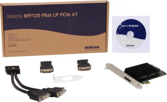 Alt view image 5 of 5 - Matrox M9120-E512LAU1F 512MB GDDR2 PCI Express x1 Low Profile Graphics Card