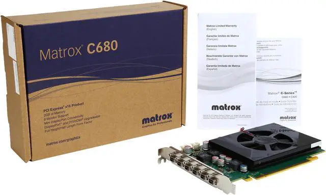Alt view image 6 of 5 - Matrox C680 C680-E4GBF 4GB GDDR5 PCI Express 3.0 x16 Full Height / Half Length Graphics Card