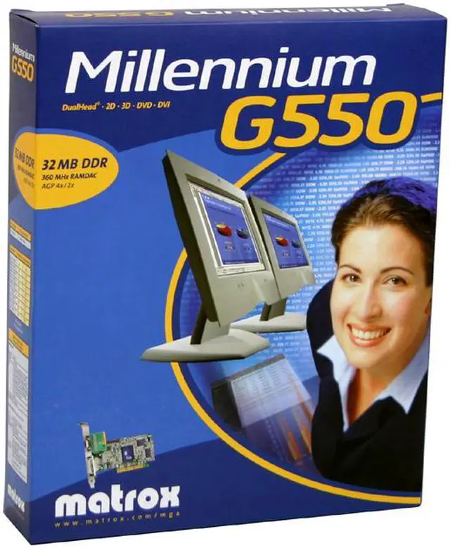Alt view image 4 of 4 - Matrox G550 G55+MDHA32DR 32MB 64-bit DDR AGP 4X/8X Graphics Card