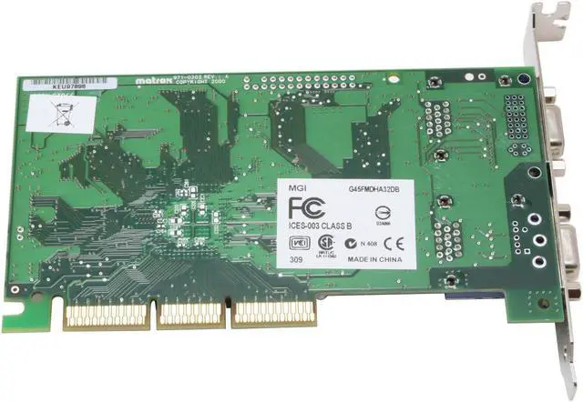 Alt view image 3 of 5 - Matrox G450 G45FMDHA32DB-WB 32MB DDR AGP 2X/4X Graphics Card