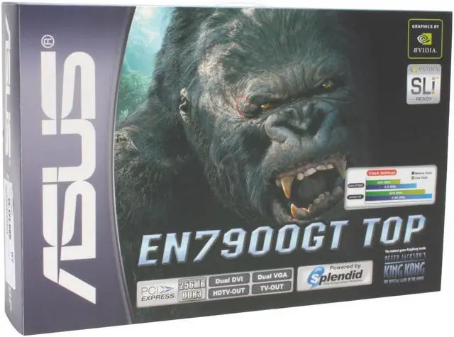 Alt view image 9 of 9 - ASUS EN7900GT-TOP/2DHT/256M GeForce 7900GT 256MB 256-bit GDDR3 PCI Express x16 SLI Supported Video Card