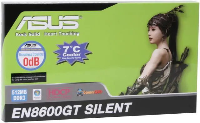 Alt view image 7 of 7 - ASUS GeForce 8600 GT 512MB GDDR3 PCI Express x16 SLI Support Graphics Card EN8600GT SILENT/HTDP/512M