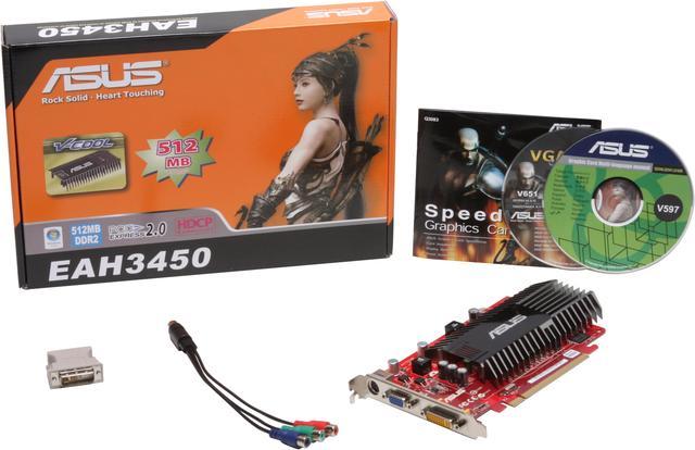 ASUS Radeon HD 3450 Video Card EAH3450 HTP 512M Newegg