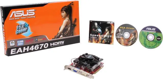 Alt view image 5 of 5 - ASUS Radeon HD 4670 512MB GDDR3 PCI Express 2.0 x16 CrossFireX Support Graphics Card EAH4670/DI/512M/A