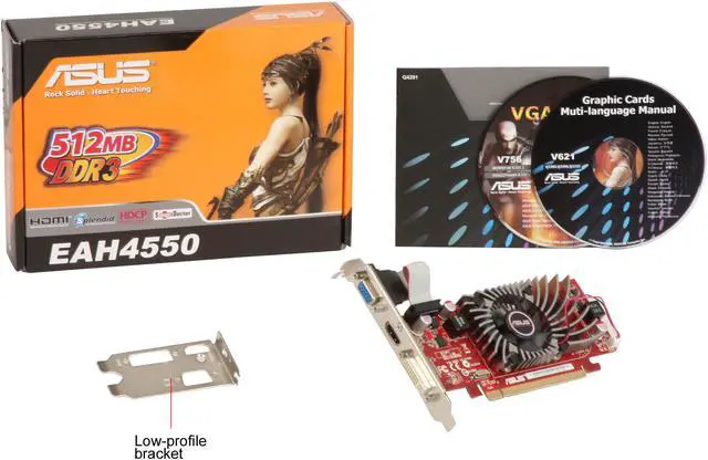 Alt view image 5 of 5 - ASUS Radeon HD 4550 512MB GDDR3 PCI Express 2.0 x16 Low Profile Ready Graphics Card EAH4550/DI/512MD3 LP