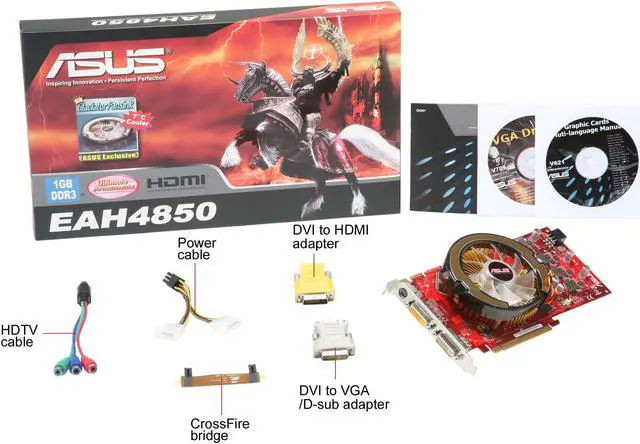 Alt view image 6 of 6 - ASUS Radeon HD 4850 1GB DDR3 PCI Express 2.0 x16 CrossFireX Support Graphics Card EAH4850/HTDI/1GD3/A