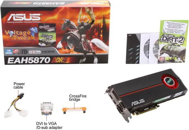 Alt view image 6 of 6 - ASUS EAH5870/G/2DIS/1GD5/A Radeon HD 5870 (Cypress XT) 1GB 256-bit GDDR5 PCI Express 2.0 x16 HDCP Ready CrossFire Supported Video Card w/ ATI Eyefinity